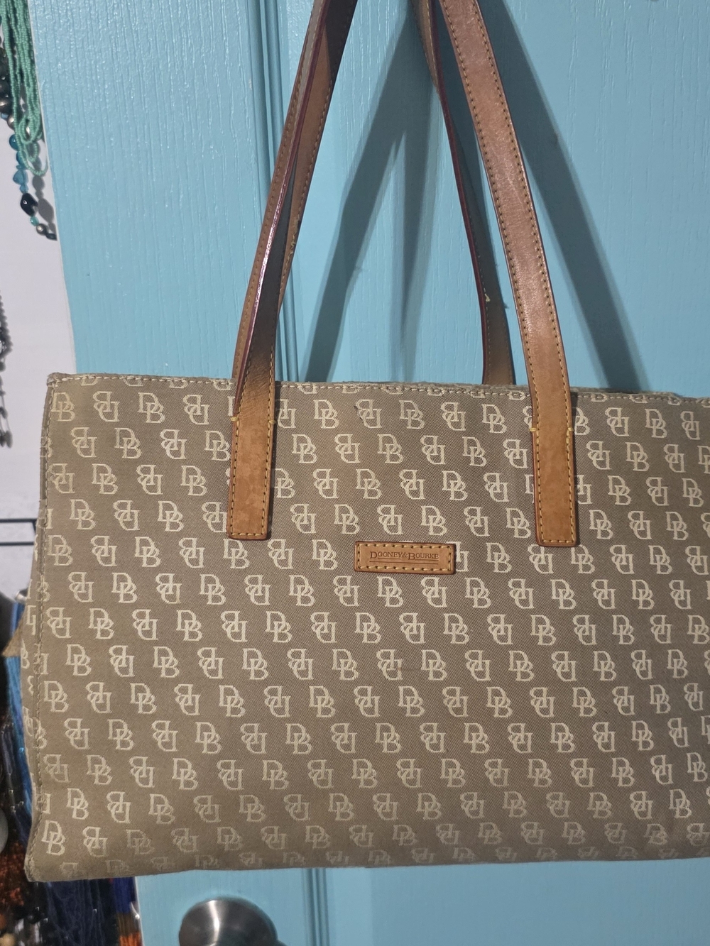 Dooney & Bourke Tan Logo Shoulder Tote